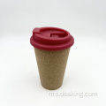 Logo tersuai yang boleh diguna semula oleh Eco BPA percuma 16oz Cork Coffee Cup dengan tudung